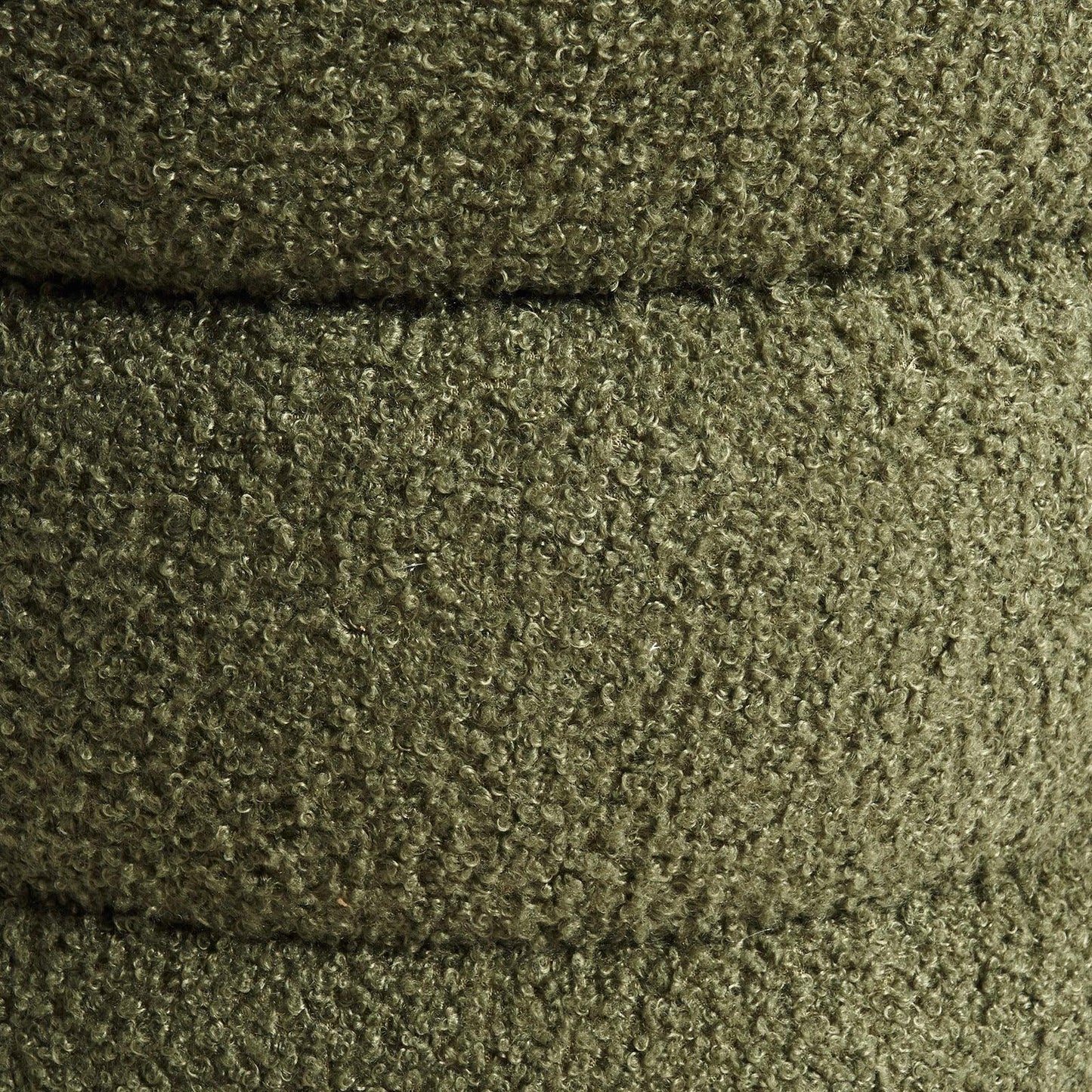 2X Round Stacked Ottoman Stool Teddy Fleece Fabric Foot Rest 38cm GREEN - Mekamart Australia