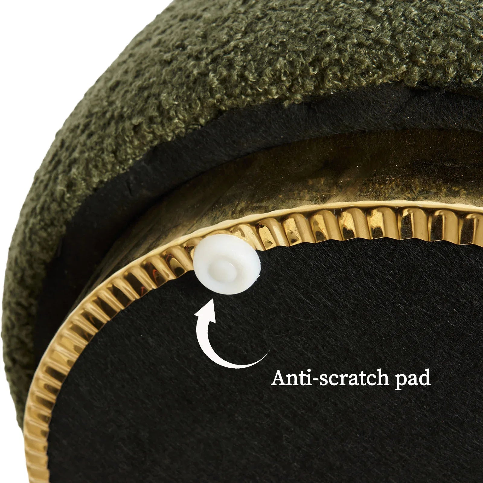 2X Round Stacked Ottoman Stool Teddy Fleece Fabric Foot Rest 38cm GREEN - Mekamart Australia