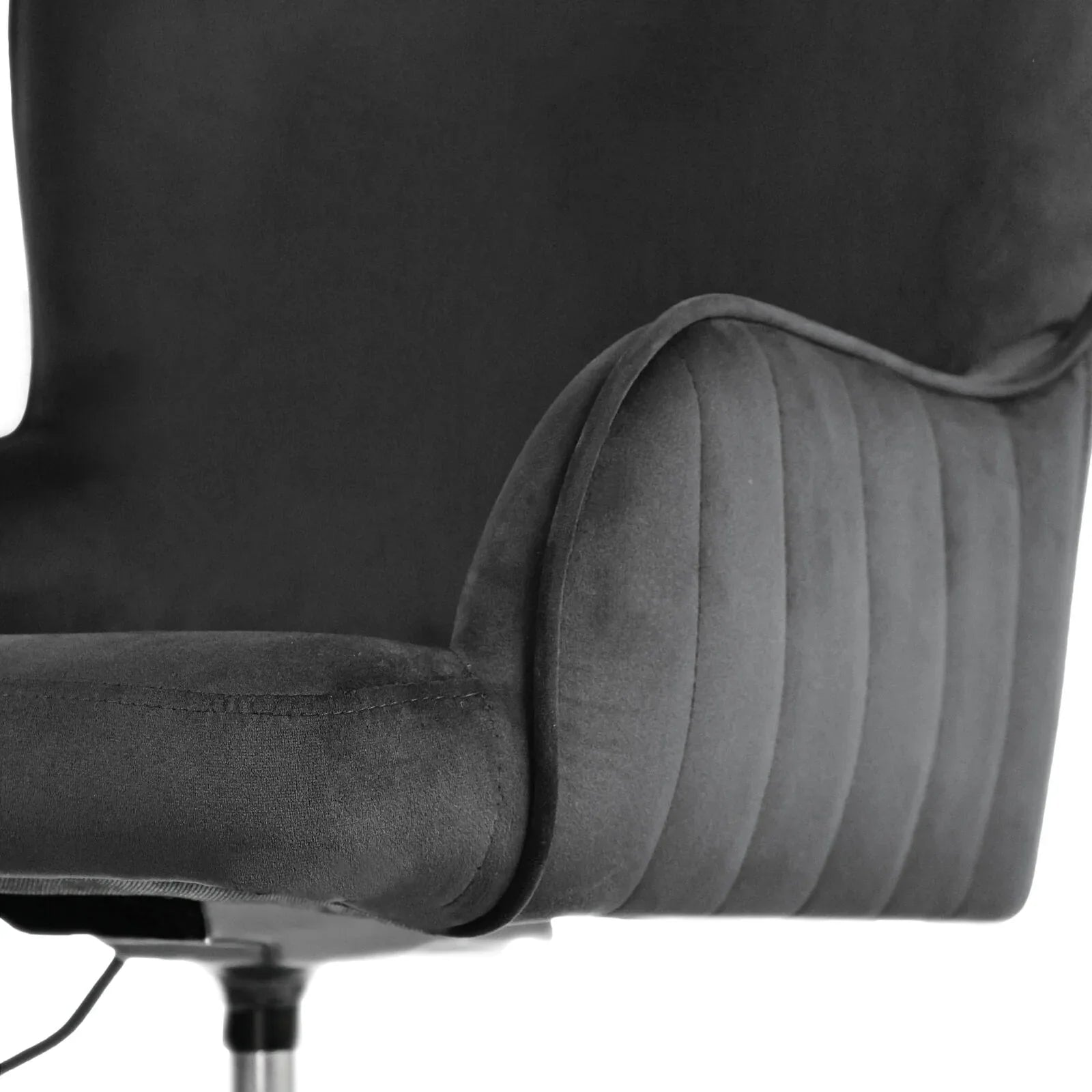 Desk Armchair - Home Office Swivel Chair Adjustable Height Seat PLUME BLACK - Mekamart Australia