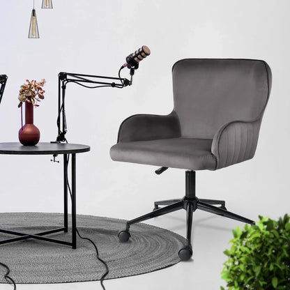 Desk Armchair - Home Office Swivel Chair Adjustable Height Seat PLUME GREY - Mekamart Australia