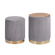 2X Side Table Storage Ottoman - Velvet Stool MIRA Grey - Mekamart Australia