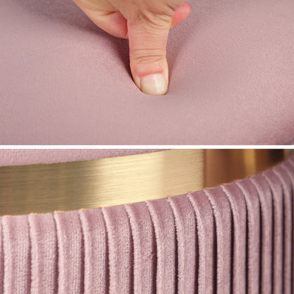 2X Side Table Storage Ottoman - Velvet Padded Stool Vanity Footstool REMI Pink - Mekamart Australia