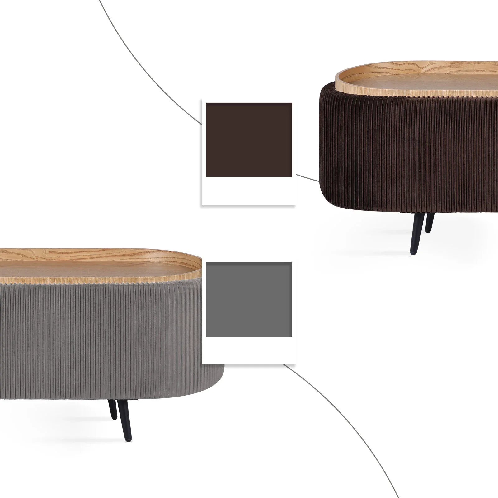 Coffee Table Storage Ottoman - Velvet Padded Blanket Box Bench IRENE GREY - Mekamart Australia