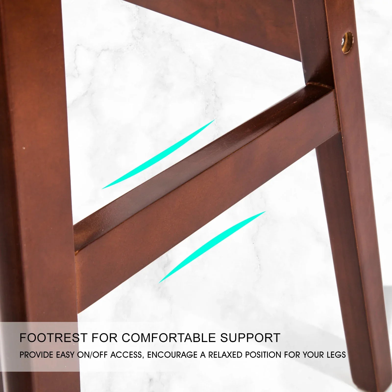 2X Wooden Bar Stool Dining Chair Leather SOPHIA 65cm WHITE BROWN - Mekamart Australia