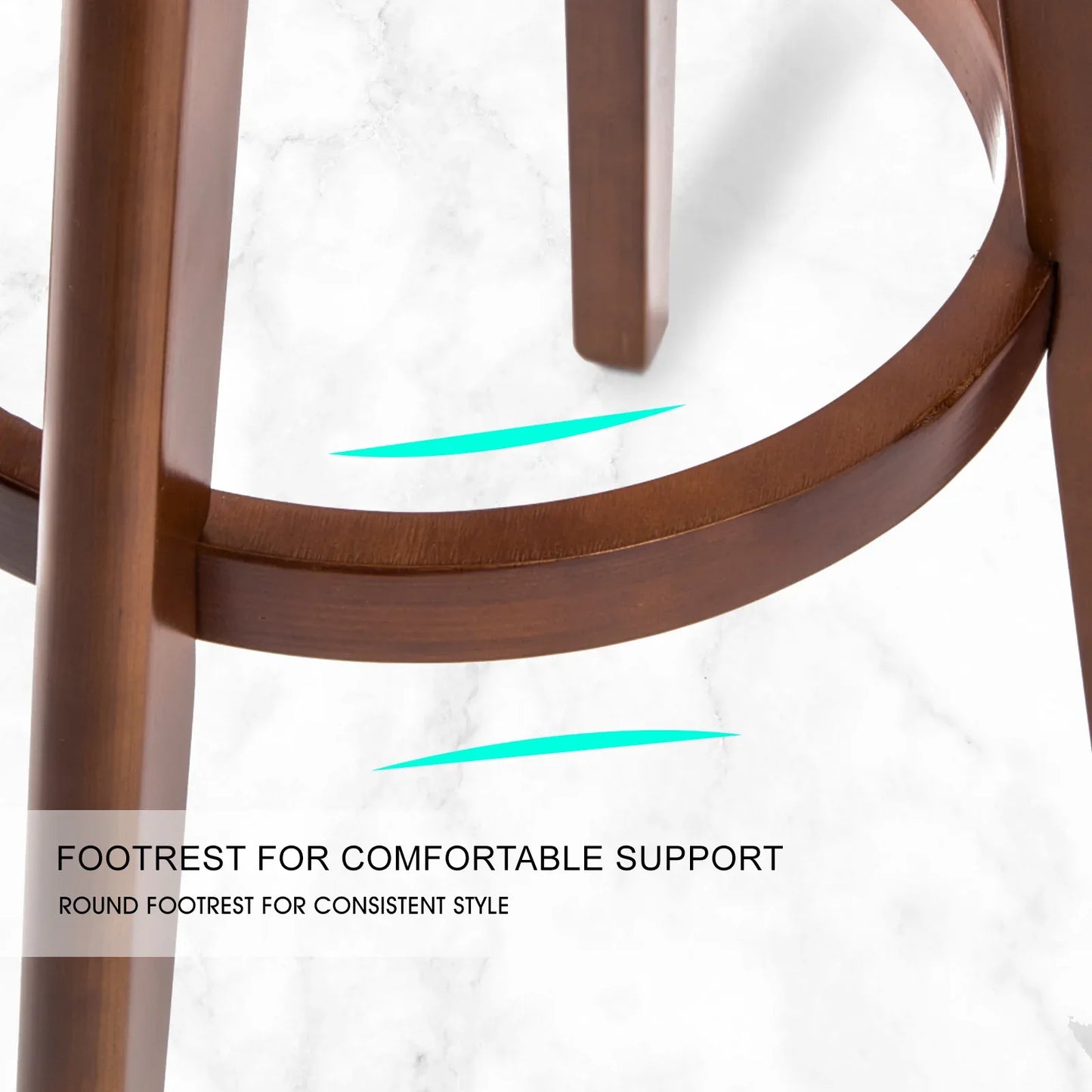 4X Wooden Bar Stool Dining Chair Leather LEILA 72cm BLACK BROWN - Mekamart Australia