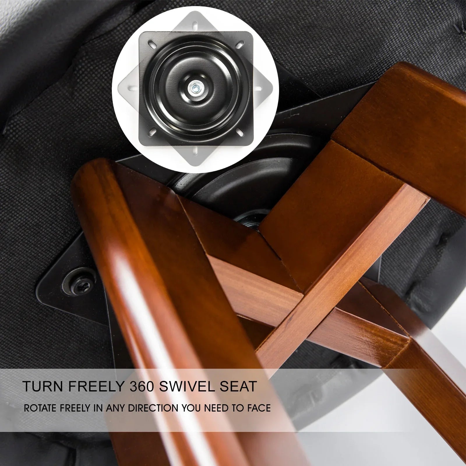 4X Wooden Bar Stool Dining Chair Leather LEILA 72cm BLACK BROWN - Mekamart Australia