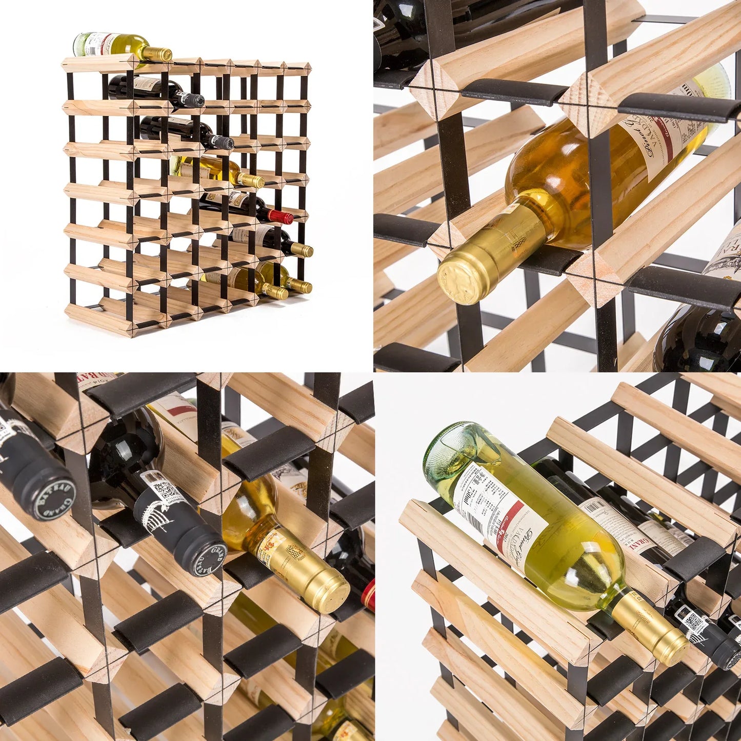 Timber Wine Rack Storage Cellar Organiser 42 Bottle - Mekamart Australia