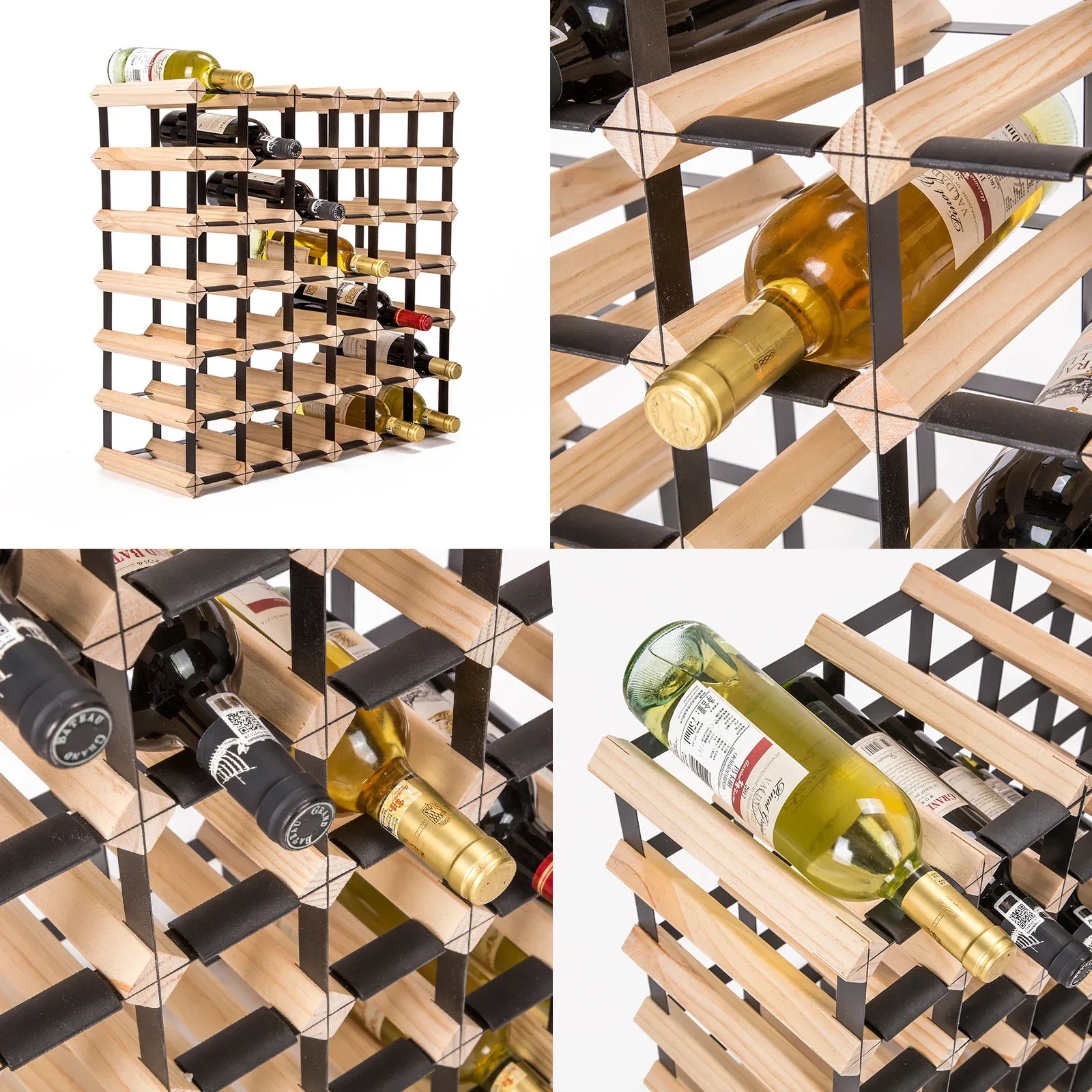 Timber Wine Rack Storage Cellar Organiser 42 Bottle - Mekamart Australia