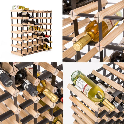 Timber Wine Rack Storage Cellar Organiser 42 Bottle - Mekamart Australia