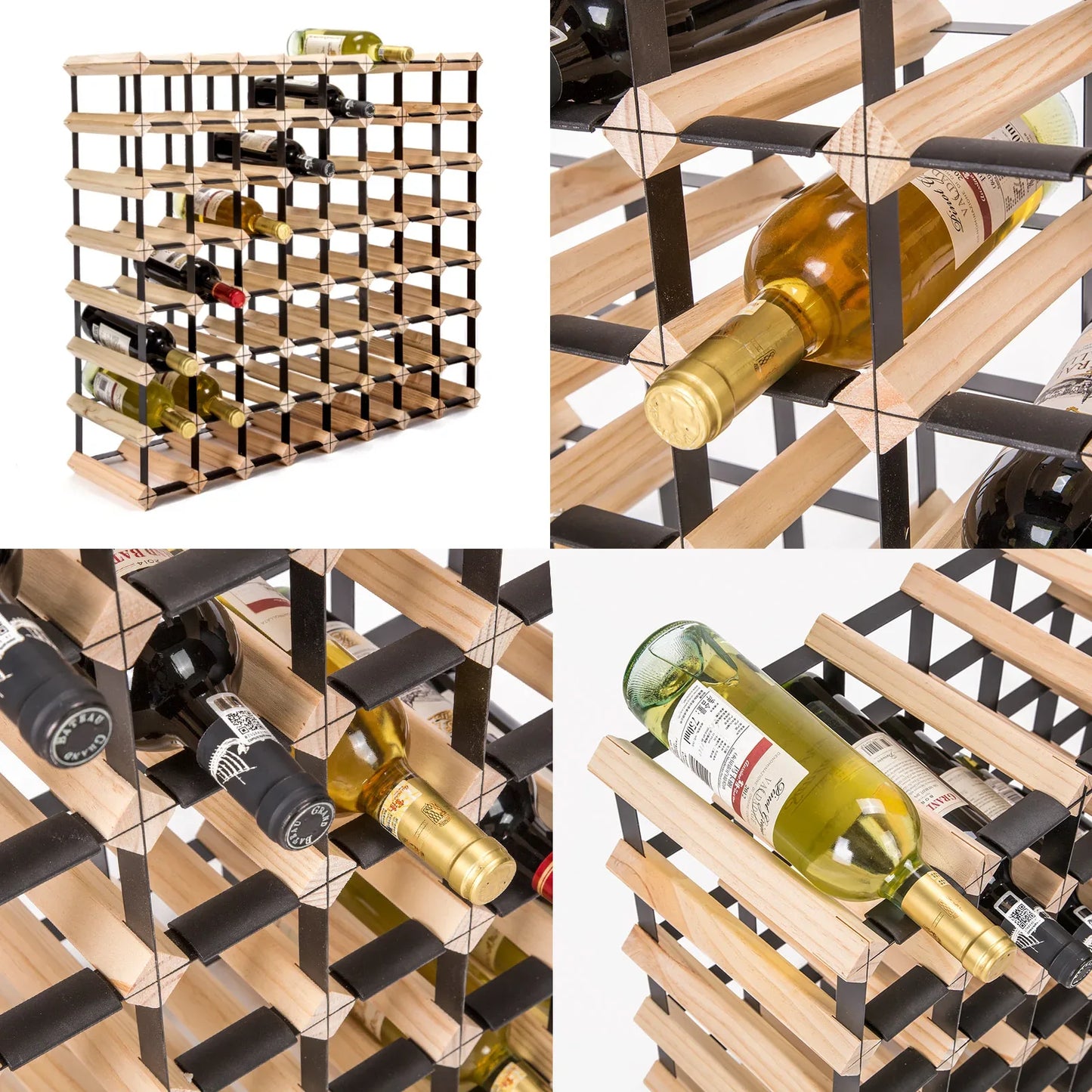 Timber Wine Rack Storage Cellar Organiser 72 Bottle - Mekamart Australia