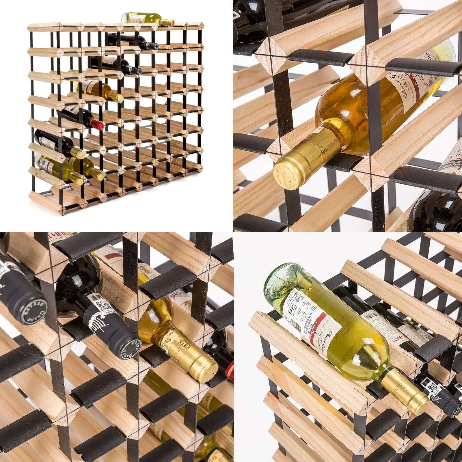 Timber Wine Rack Storage Cellar Organiser 72 Bottle - Mekamart Australia