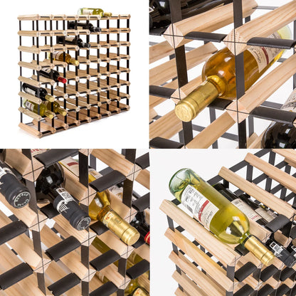 Timber Wine Rack Storage Cellar Organiser 72 Bottle - Mekamart Australia