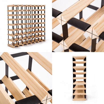 Timber Wine Rack Storage Cellar Organiser 72 Bottle - Mekamart Australia