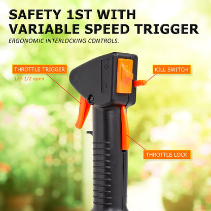 Garden Whipper Snipper Brush Cutter 43cc + 4 Blade - Mekamart Australia