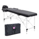 Aluminium Portable Beauty Massage Table Bed 2 Fold 55cm Black - Mekamart Australia