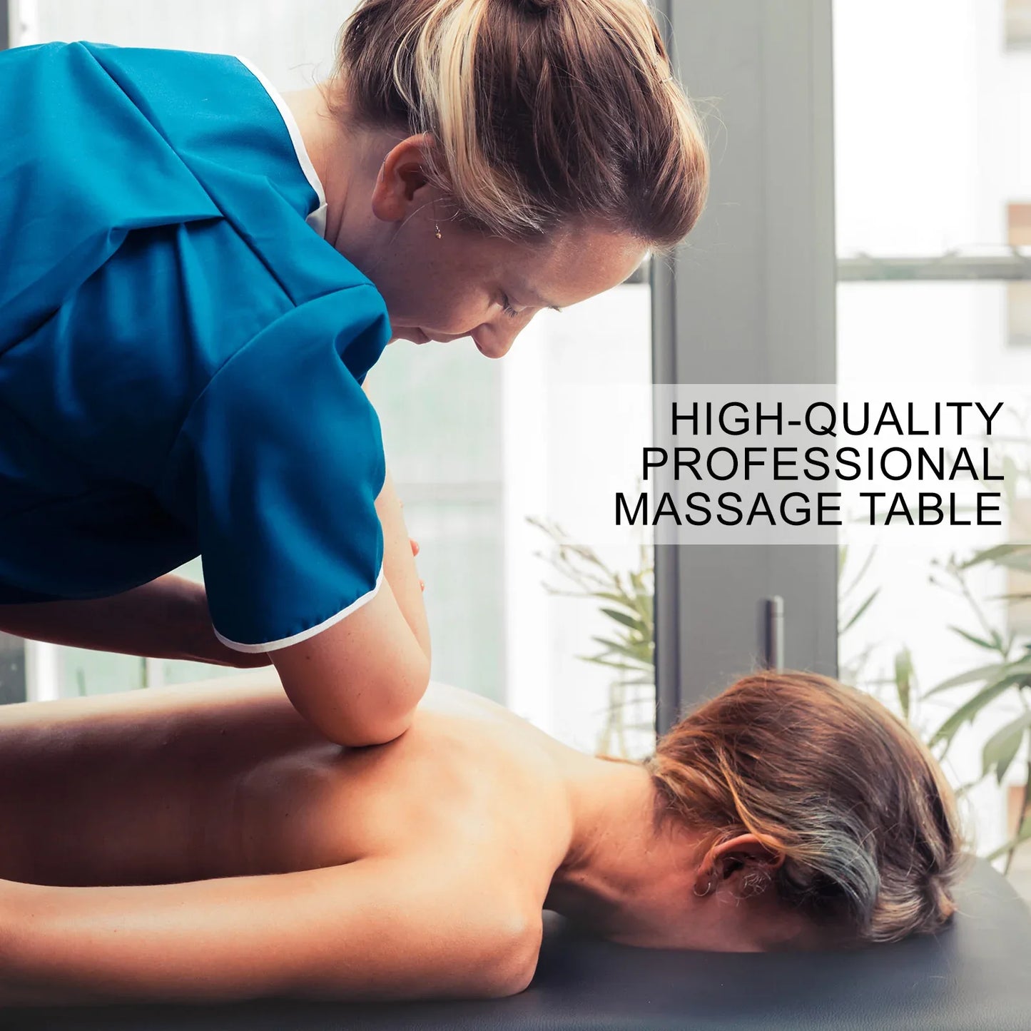 Aluminium Portable Beauty Massage Table Bed 2 Fold 55cm Black - Mekamart Australia