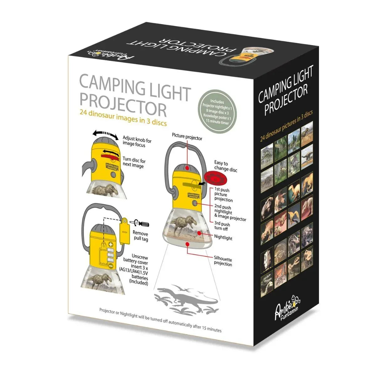 Dinosaur Mini Night Light Camping Projector - Lantern Torch Kids Learning Toy - Mekamart Australia