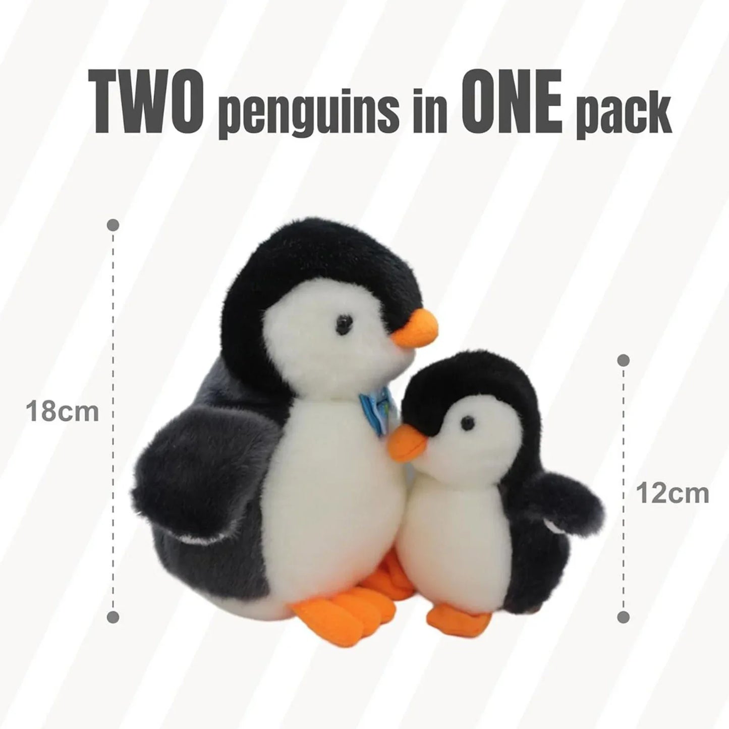 2X Plush Penguin Keychain Or Doll With Sound Activation BLACK - Mekamart Australia