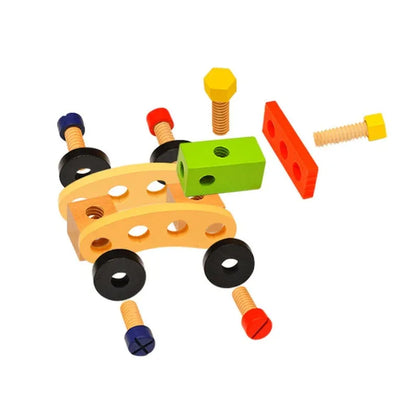 Children's pretend play build fix wood Toolbox Toy, Carpenter Traddie Set For toddlers and kids - Mekamart Australia