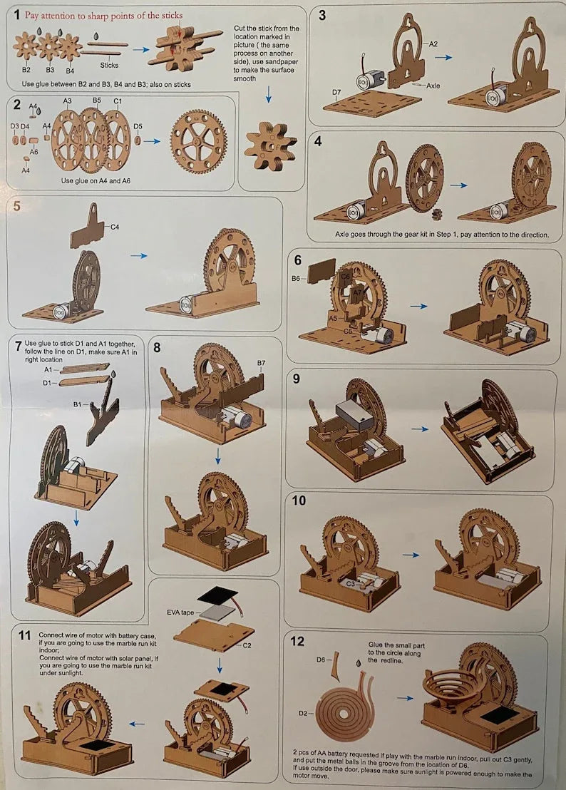 Marble Run Model Kids Building Kits Construction Toy Wooden Crafts - Mekamart Australia