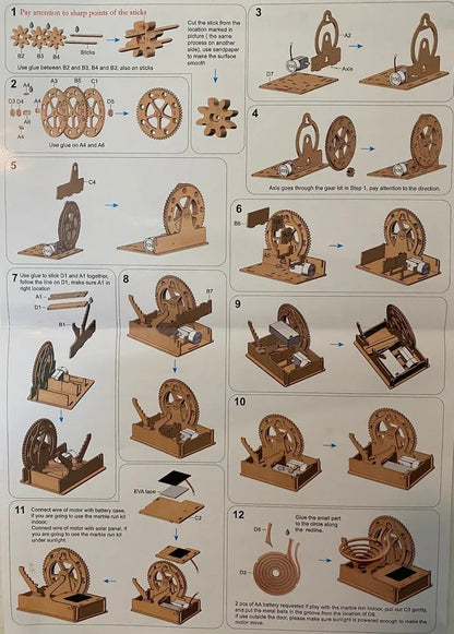 Marble Run Model Kids Building Kits Construction Toy Wooden Crafts - Mekamart Australia