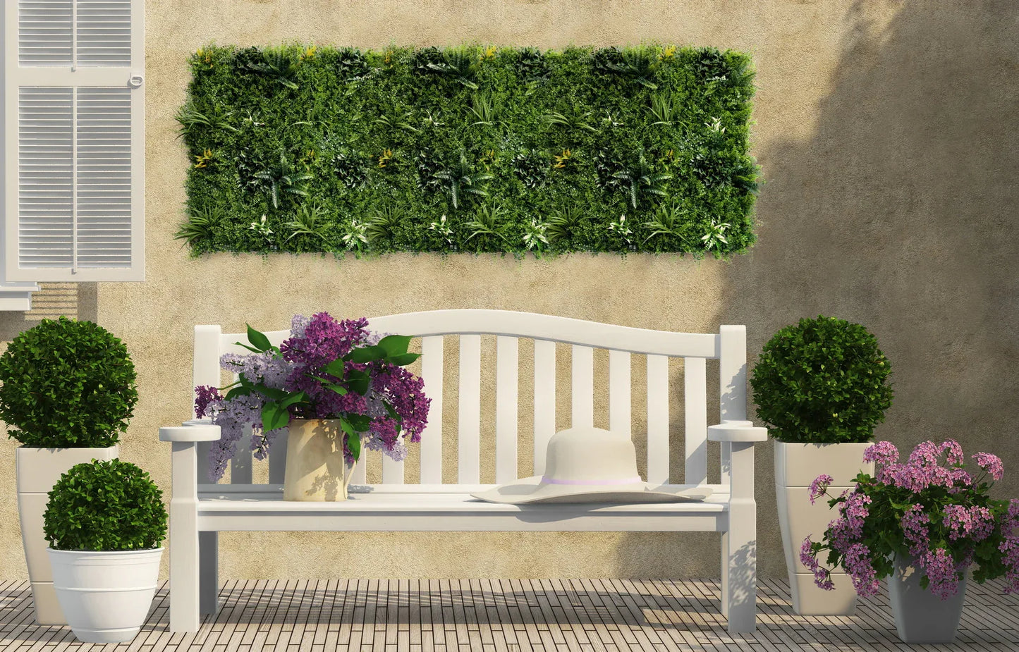 YES4HOMES 1 SQM Artificial Plant Wall Grass Panels Vertical Garden Foliage Tile Fence 1X1M Green - Mekamart Australia
