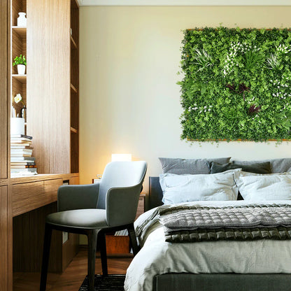 YES4HOMES 1 SQM Artificial Plant Wall Grass Panels Vertical Garden Foliage Tile Fence 1X1M Green - Mekamart Australia