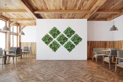 YES4HOMES 4 x Garden Vertical Wall Hanging Artificial Plants Interlocking Tile Hedge Green UV 50x50cm - Mekamart Australia