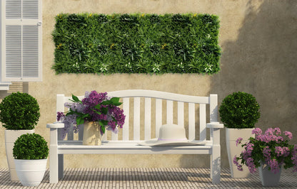 YES4HOMES 5 SQM Artificial Plant Wall Grass Panels Vertical Garden Tile Fence 1X1M Green - Mekamart Australia