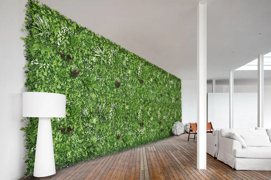 YES4HOMES 5 SQM Artificial Plant Wall Grass Panels Vertical Garden Foliage Tile Fence 1X1M Green - Mekamart Australia