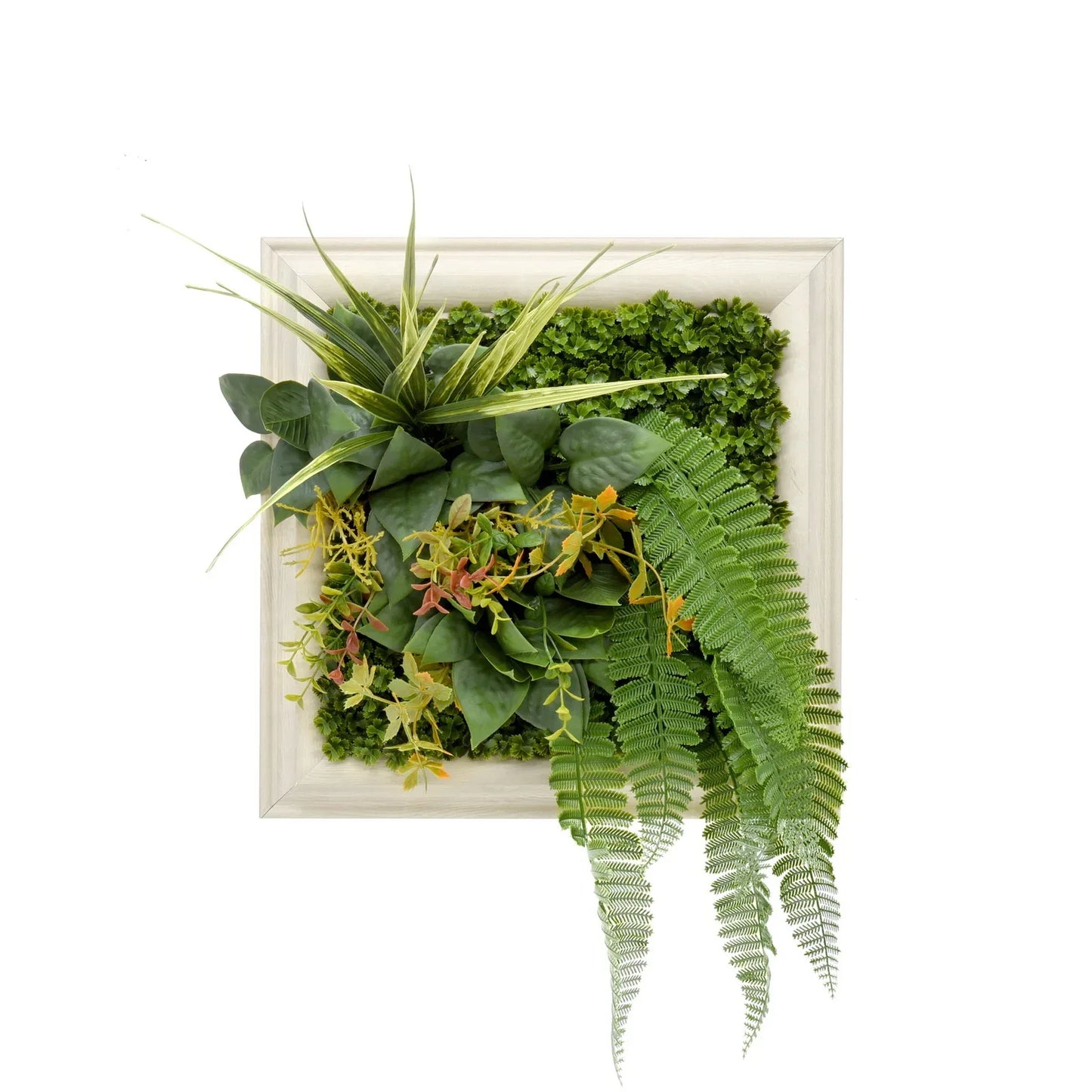 YES4HOMES 3D Green Artificial Plants Wall Panel Flower Wall With Frame Vertical Garden UV Resistant 33X33CM - Mekamart Australia
