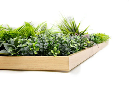 YES4HOMES 3D 1Mx1M Green Artificial Plants Wall Panel Flower Wall With Frame Vertical Garden UV Resistant Frame - Mekamart Australia