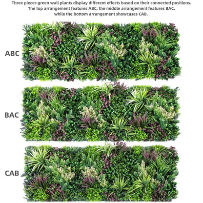YES4HOMES 3 Artificial Plant Wall Grass Panels Vertical Garden Foliage Tile Fence 50X50 CM - Mekamart Australia