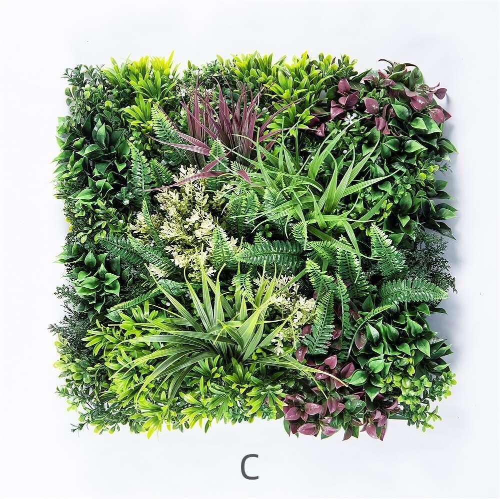 YES4HOMES 3 Artificial Plant Wall Grass Panels Vertical Garden Foliage Tile Fence 50X50 CM - Mekamart Australia
