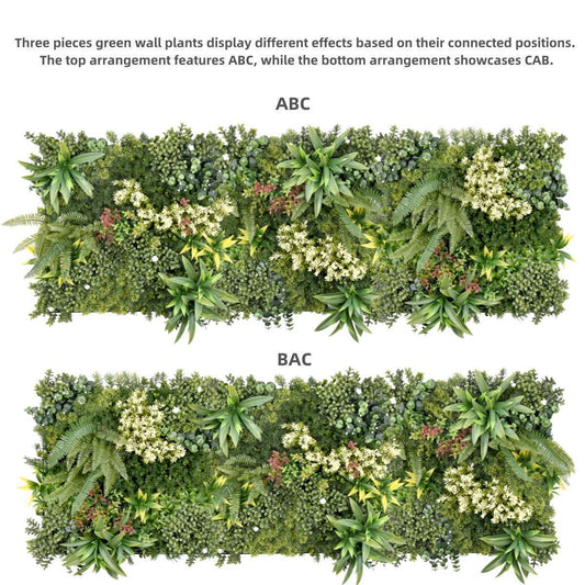 YES4HOMES 3 Artificial Plant Wall Grass Panels Vertical Garden Foliage Tile Fence 50X50 CM - Mekamart Australia