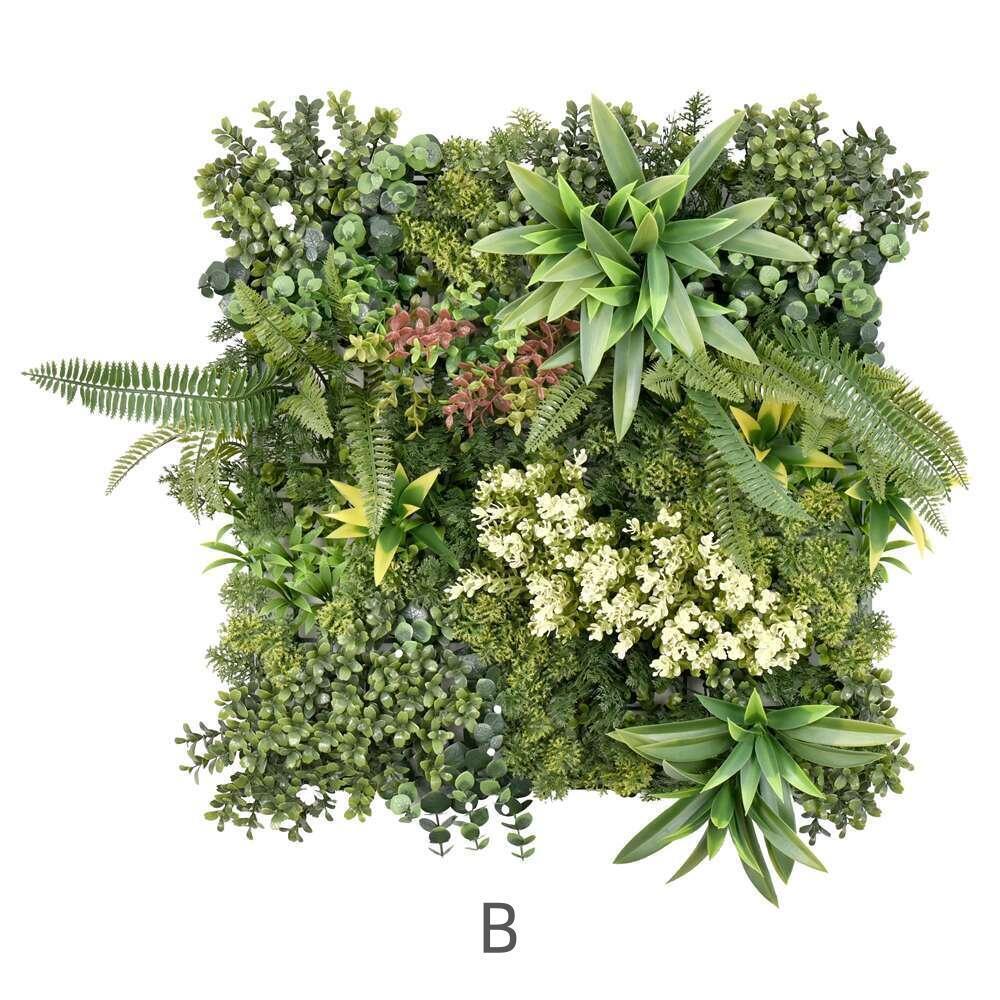 YES4HOMES 3 Artificial Plant Wall Grass Panels Vertical Garden Foliage Tile Fence 50X50 CM - Mekamart Australia