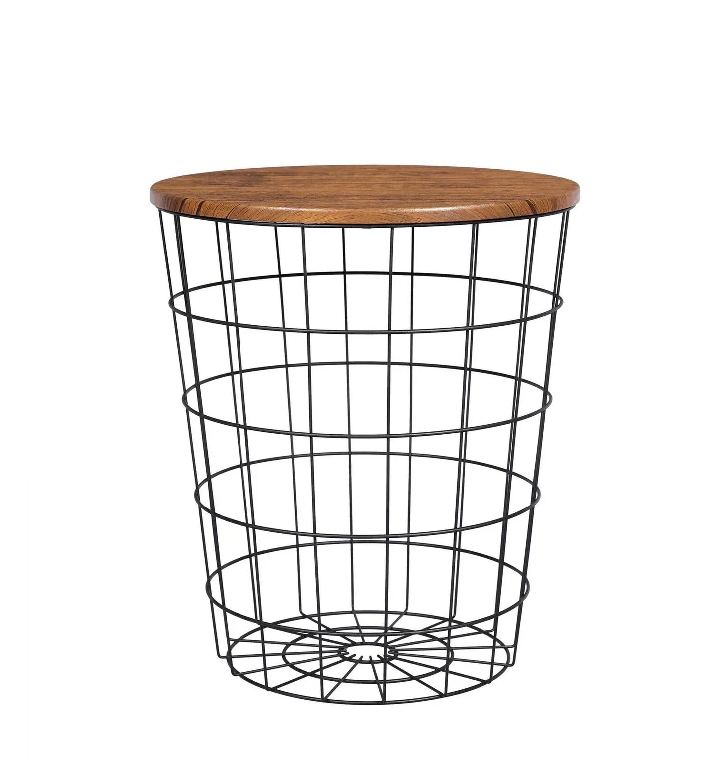 YES4HOMES Vintage Round Coffee Tables Set of 2 Side Tables Robust Steel Frame for Living Room Bedroom Rustic Brown and Black - Mekamart Australia