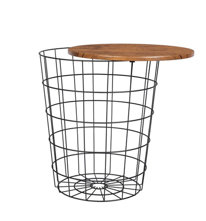 YES4HOMES Vintage Round Coffee Tables Set of 2 Side Tables Robust Steel Frame for Living Room Bedroom Rustic Brown and Black - Mekamart Australia