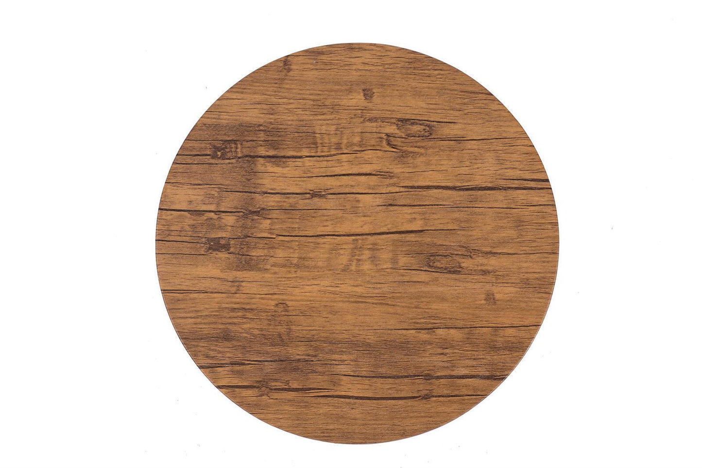 YES4HOMES Vintage Round Coffee Tables Set of 2 Side Tables Robust Steel Frame for Living Room Bedroom Rustic Brown and Black - Mekamart Australia