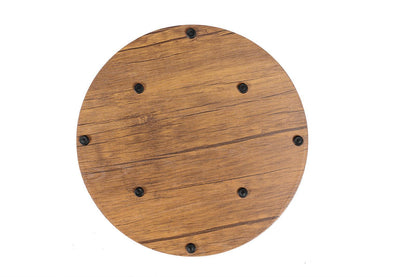 YES4HOMES Vintage Round Coffee Tables Set of 2 Side Tables Robust Steel Frame for Living Room Bedroom Rustic Brown and Black - Mekamart Australia