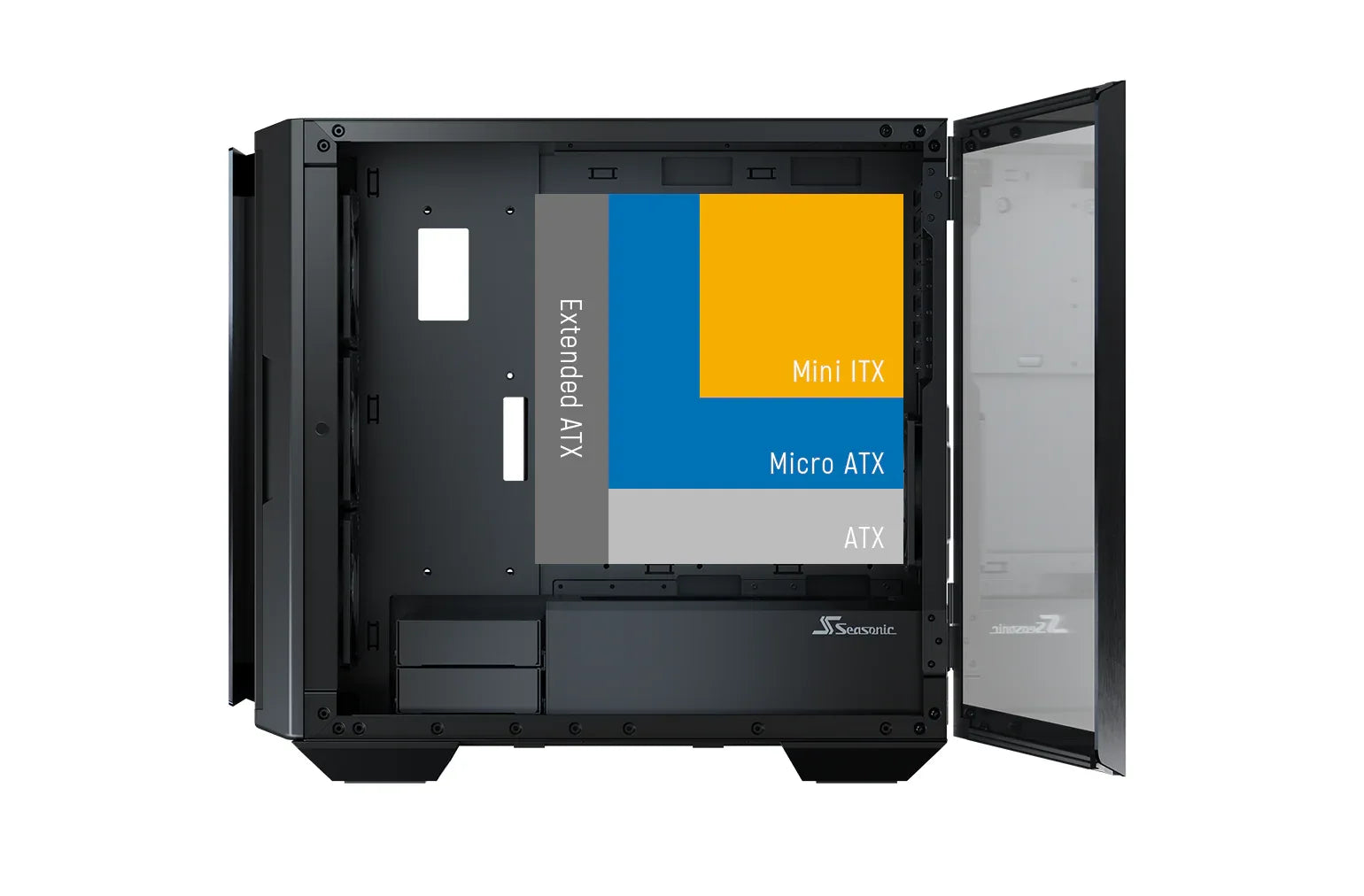 Seasonic Syncro Q704 Aluminum Case with Syncro DGC-650 650W 80 Plus Gold PSU & Connect Module RED DOT AWARD WINNER 2021 - Mekamart Australia