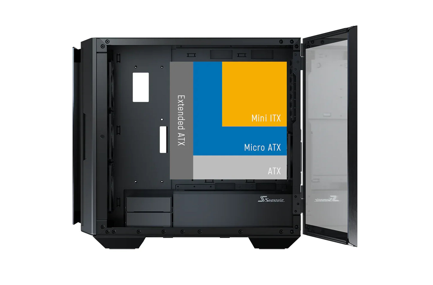 Seasonic Syncro Q704 Aluminum Case with Syncro DPC-850 850W 80 Plus Platinum PSU &amp; Connect Module RED DOT AWARD WINNER 2021 - Mekamart Australia
