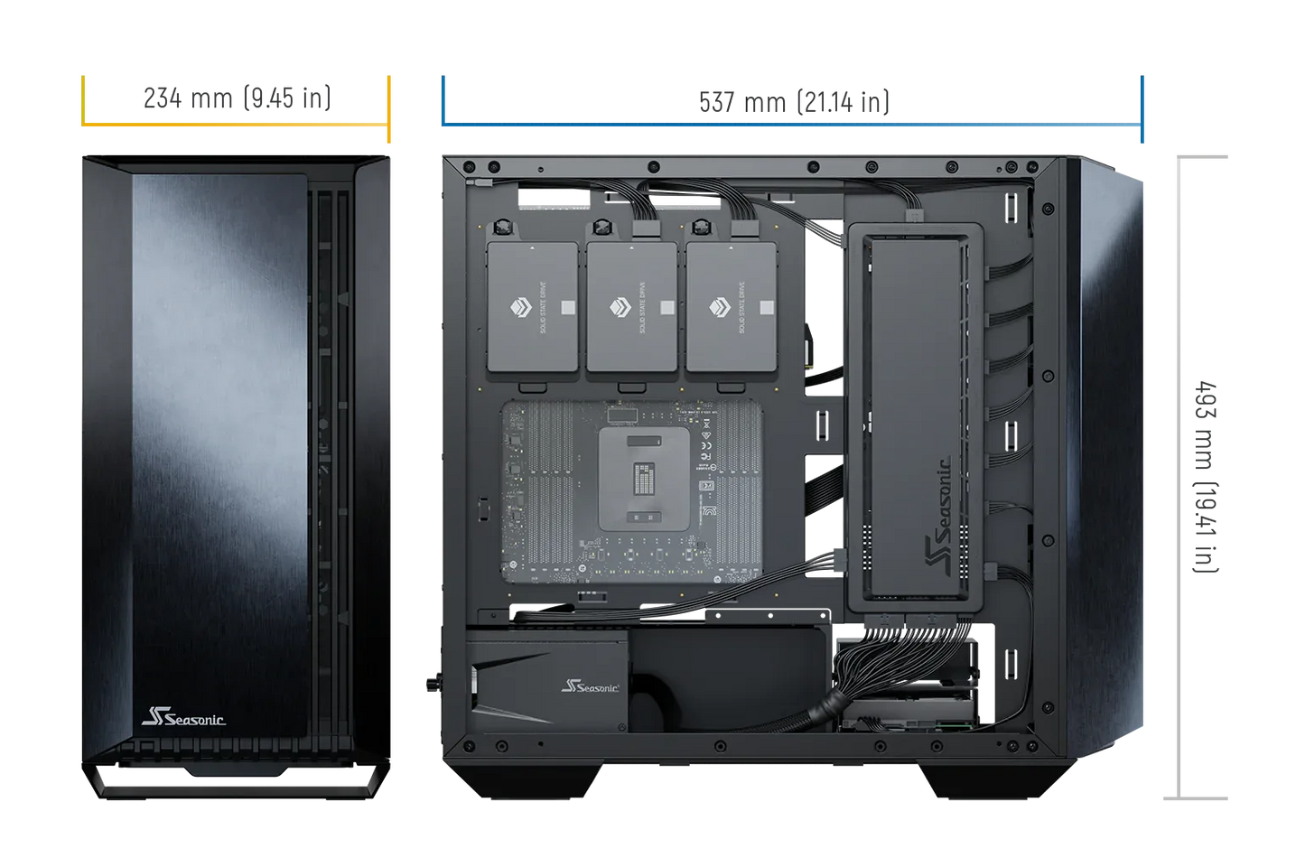 Seasonic Syncro Q704 Aluminum Case with Syncro DPC-850 850W 80 Plus Platinum PSU &amp; Connect Module RED DOT AWARD WINNER 2021 - Mekamart Australia