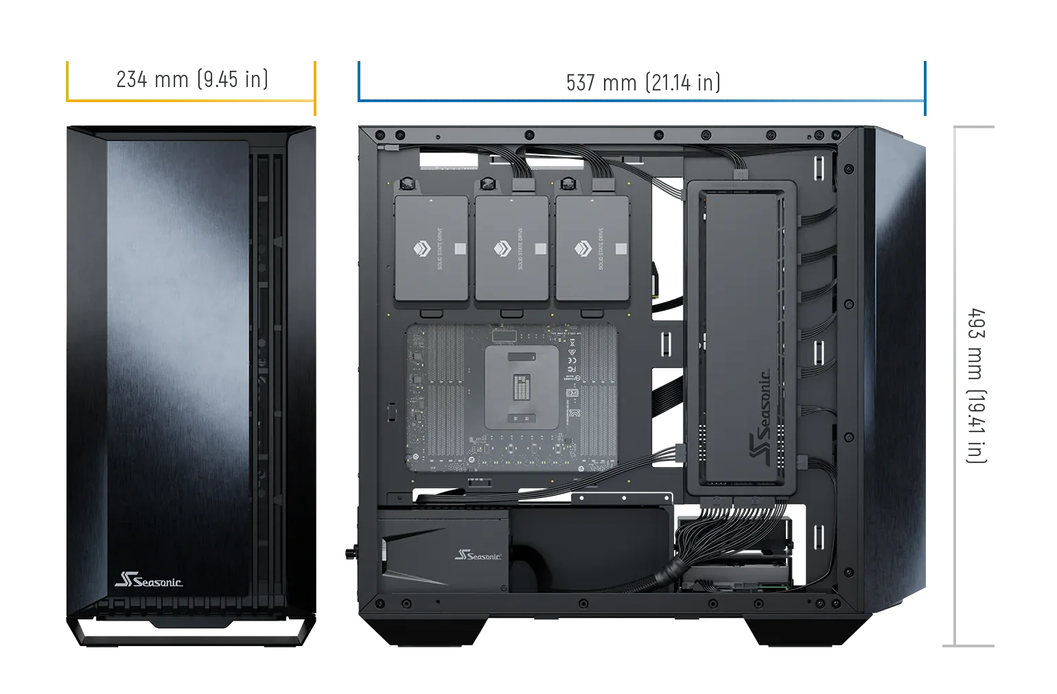 Seasonic Syncro Q704 Aluminum Case with Syncro DPC-850 850W 80 Plus Platinum PSU &amp; Connect Module RED DOT AWARD WINNER 2021 - Mekamart Australia