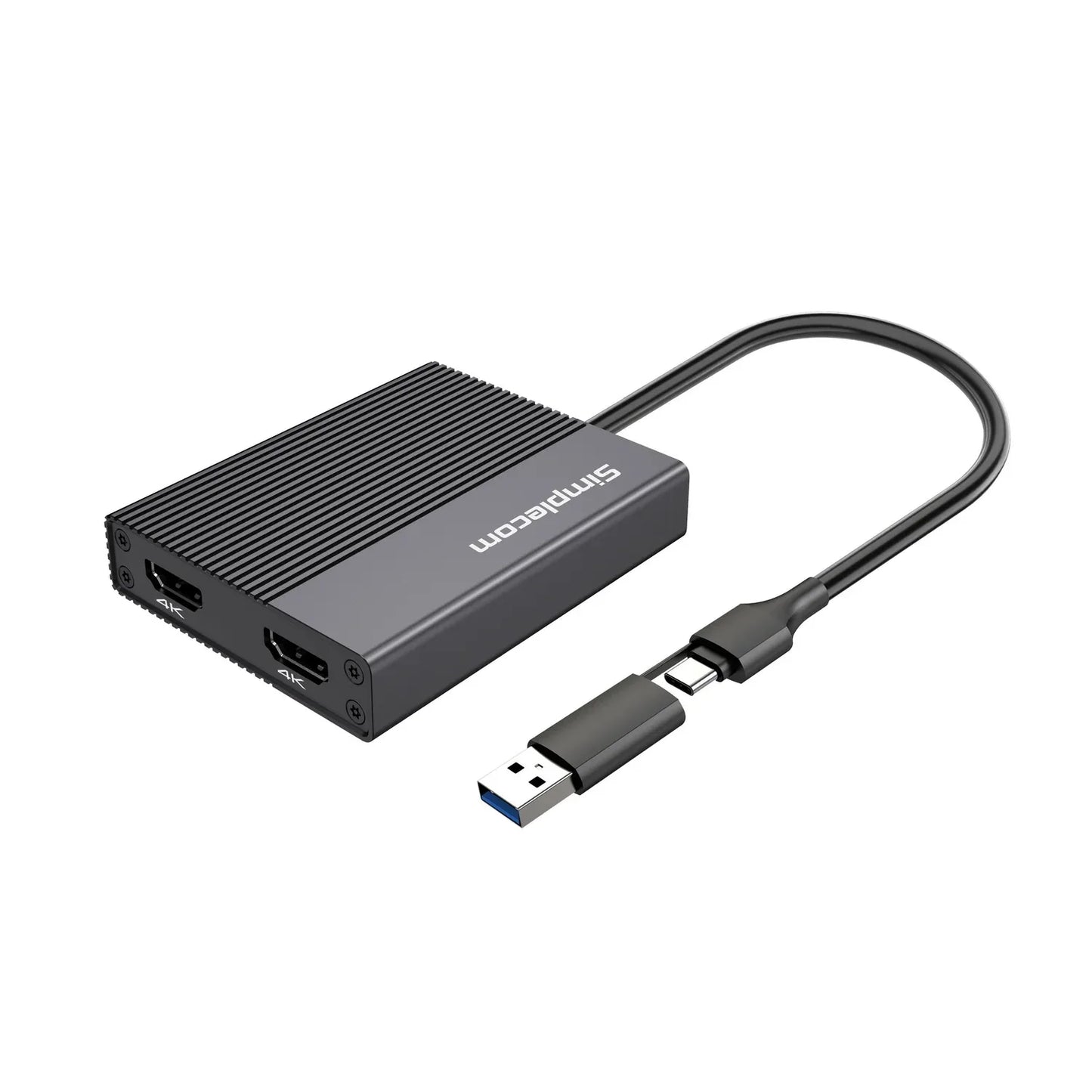 Simplecom DA369 USB 3.0 or USB-C to Dual 4K HDMI 2.0 Display Adapter for 2x 4K@60Hz Extended Screens - Mekamart Australia