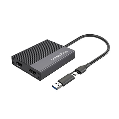 Simplecom DA369 USB 3.0 or USB-C to Dual 4K HDMI 2.0 Display Adapter for 2x 4K@60Hz Extended Screens - Mekamart Australia