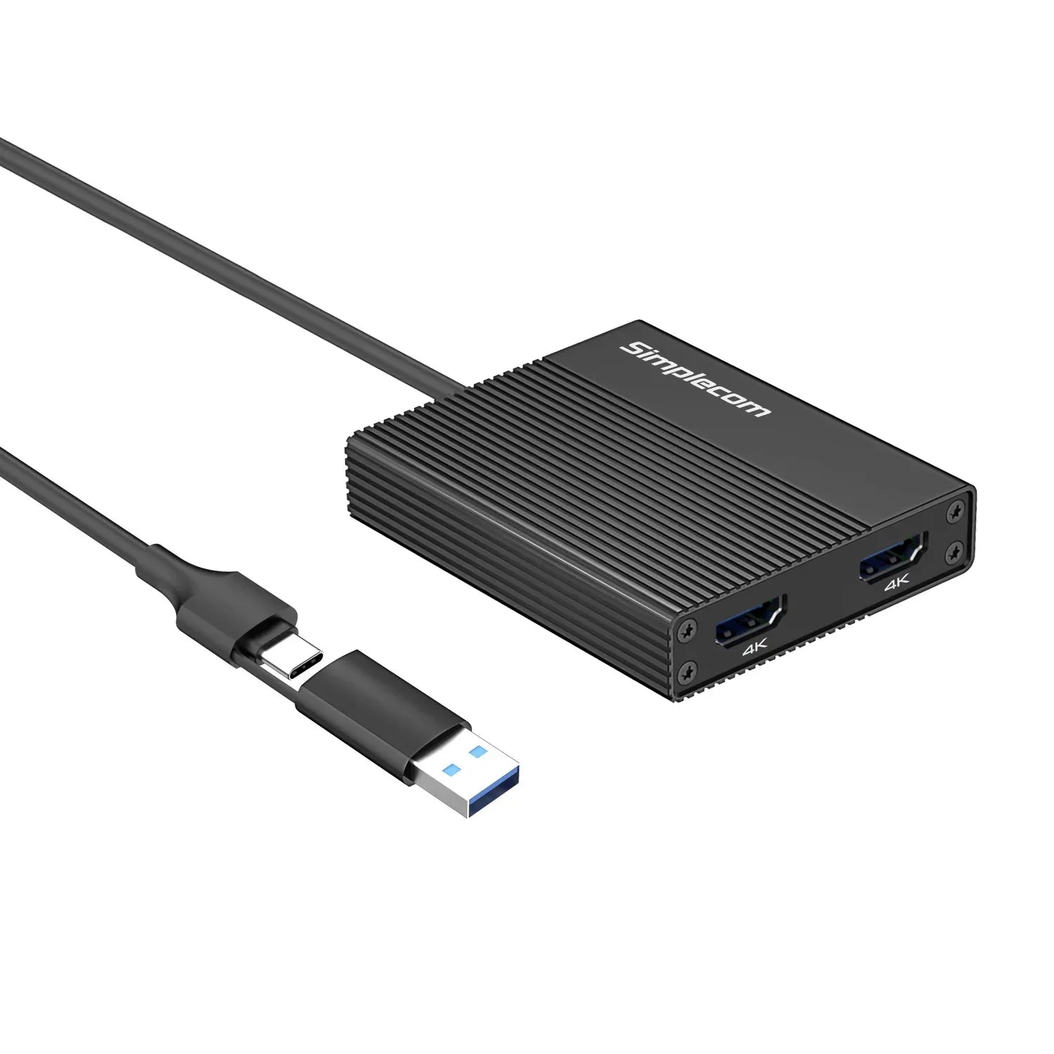 Simplecom DA369 USB 3.0 or USB-C to Dual 4K HDMI 2.0 Display Adapter for 2x 4K@60Hz Extended Screens - Mekamart Australia