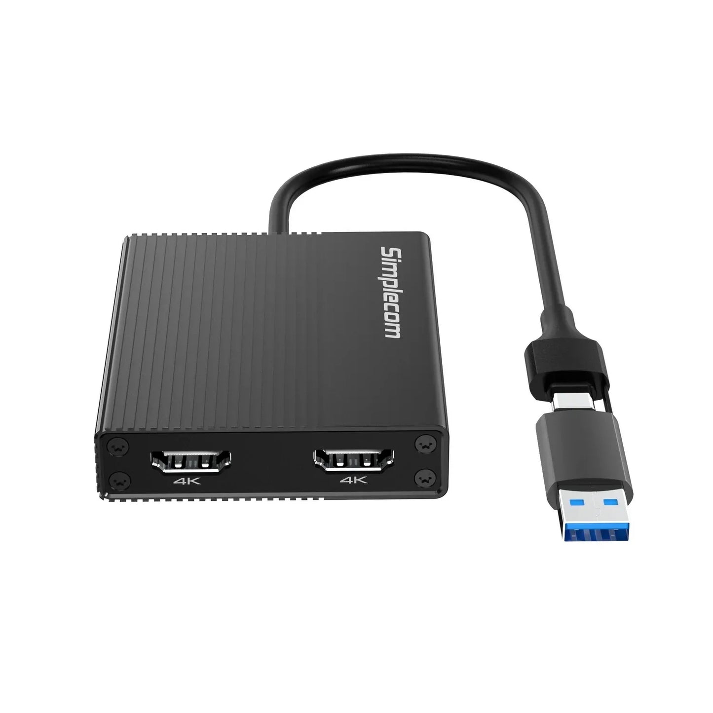 Simplecom DA369 USB 3.0 or USB-C to Dual 4K HDMI 2.0 Display Adapter for 2x 4K@60Hz Extended Screens - Mekamart Australia