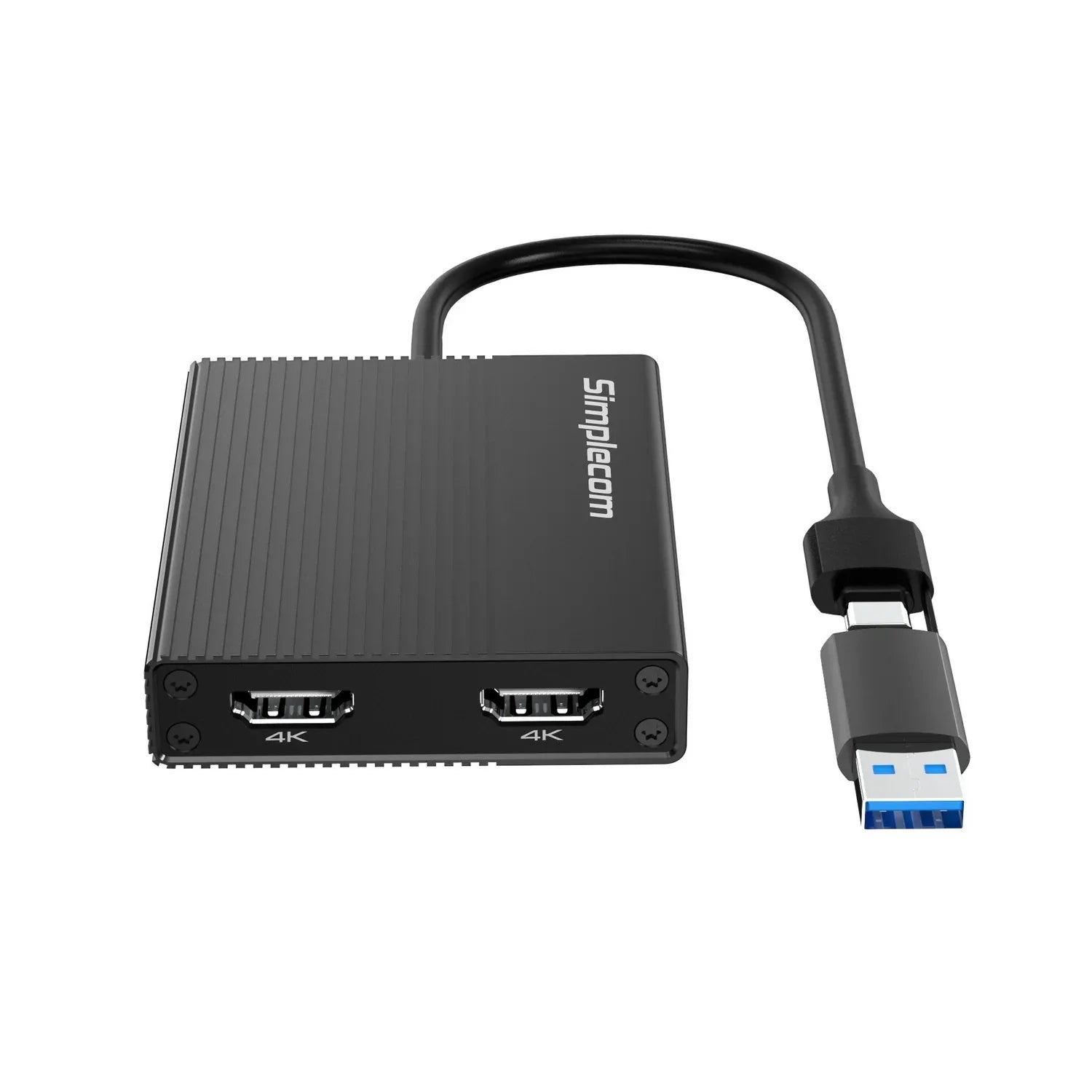 Simplecom DA369 USB 3.0 or USB-C to Dual 4K HDMI 2.0 Display Adapter for 2x 4K@60Hz Extended Screens - Mekamart Australia