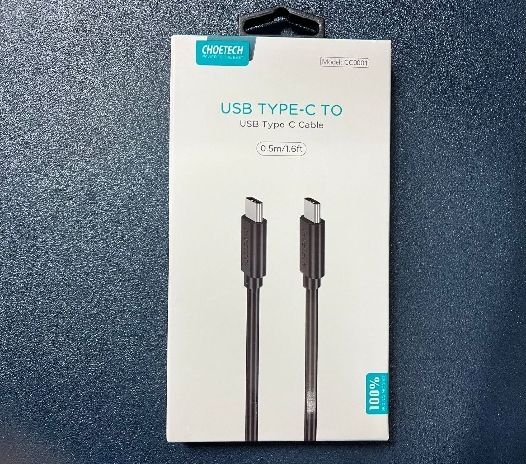 CHOETECH CC0003 USB-C to USB-C Cable 2M Black